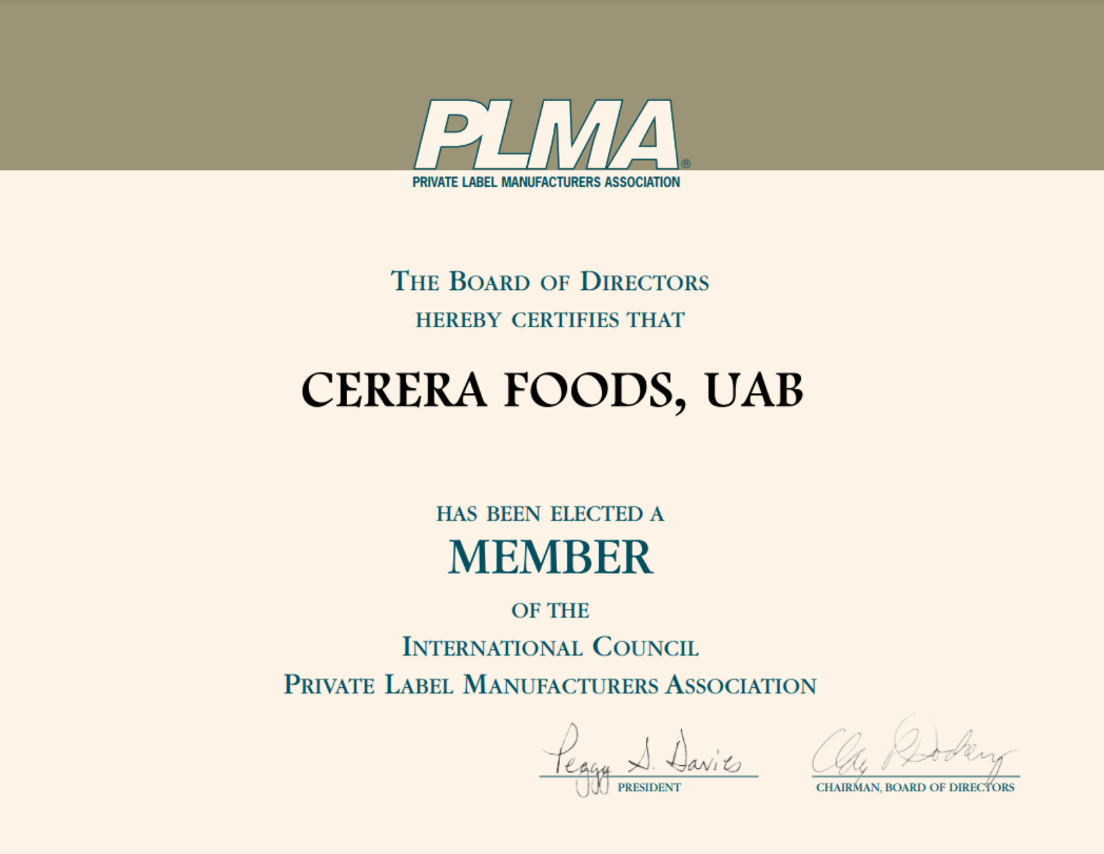 plma certificate